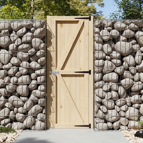Solid garden wooden gate with - solid,