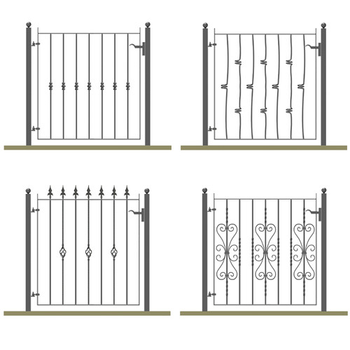Metal gates with posts - with,