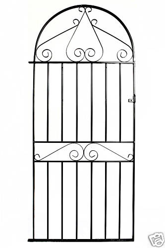 Metal arched garden side gate - arched,